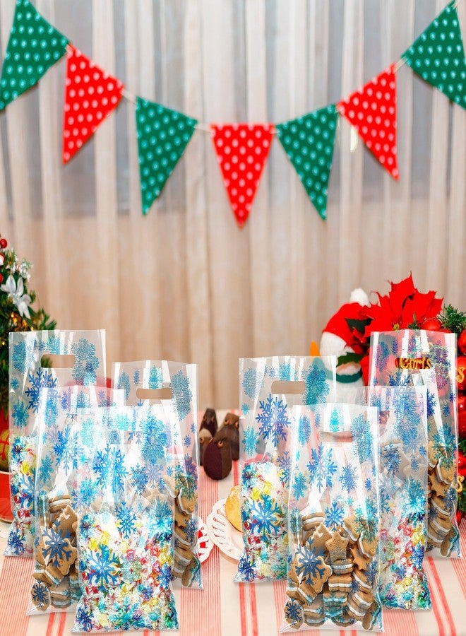 Yinder 50 Pcs Snowflake Goodie Bags 11.8 x 7.9 Inches Blue Snowflake Christmas Goodie Gift Bag Winter Holiday Treat Candy Gift Bags Xmas Party Favors Bag for Holiday Christmas Winter Supplies - Image 4